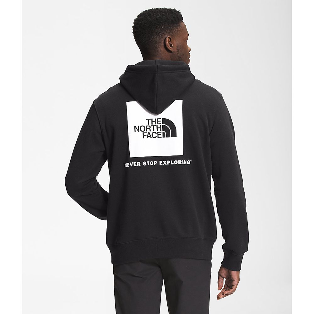 The North Face Hoodie Mens Australia - The North Face Box Nse Pullover Black / White (COT-638407)